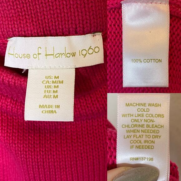 House of Harlow 1960 Crochet Midi Skirt Fuchsia, size Medium - Picture 5 of 5